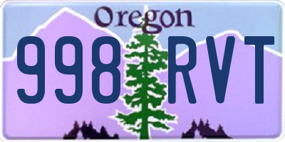 OR license plate 998RVT