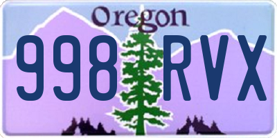 OR license plate 998RVX