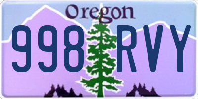 OR license plate 998RVY