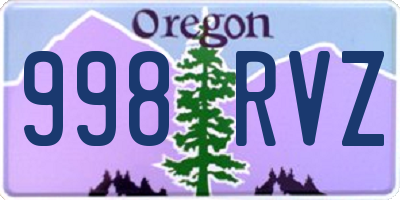OR license plate 998RVZ