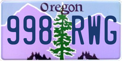 OR license plate 998RWG