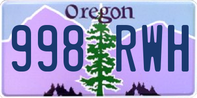 OR license plate 998RWH