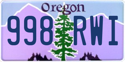 OR license plate 998RWI