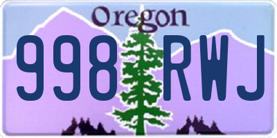OR license plate 998RWJ