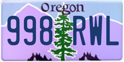 OR license plate 998RWL