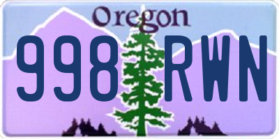 OR license plate 998RWN