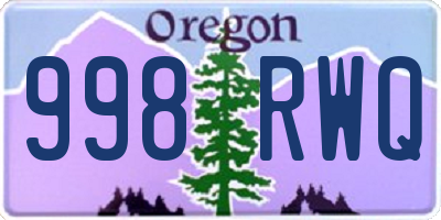 OR license plate 998RWQ