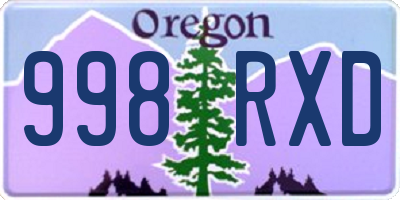 OR license plate 998RXD
