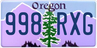 OR license plate 998RXG