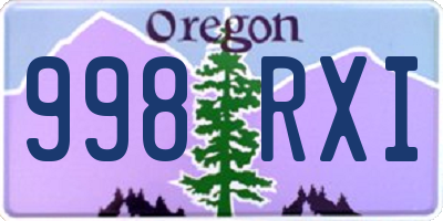 OR license plate 998RXI