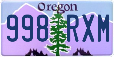 OR license plate 998RXM