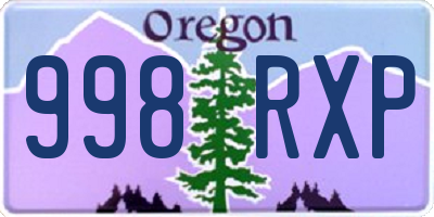 OR license plate 998RXP