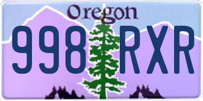 OR license plate 998RXR