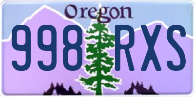 OR license plate 998RXS