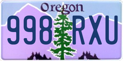OR license plate 998RXU