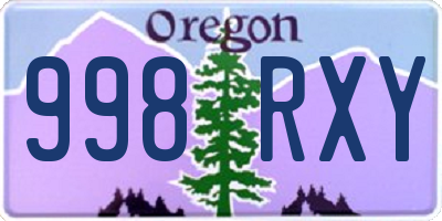 OR license plate 998RXY