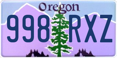 OR license plate 998RXZ