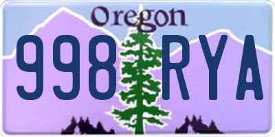 OR license plate 998RYA