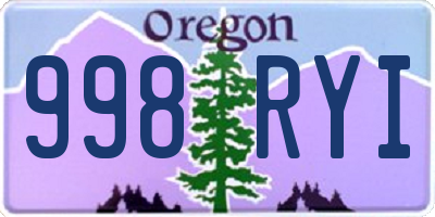 OR license plate 998RYI