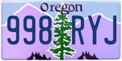 OR license plate 998RYJ