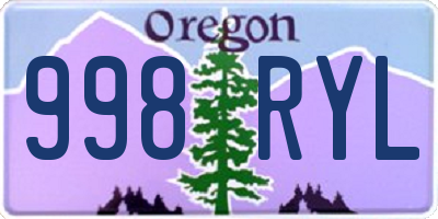 OR license plate 998RYL