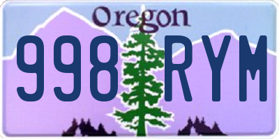 OR license plate 998RYM