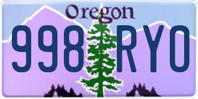 OR license plate 998RYO