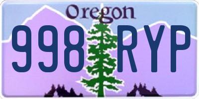 OR license plate 998RYP