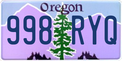 OR license plate 998RYQ