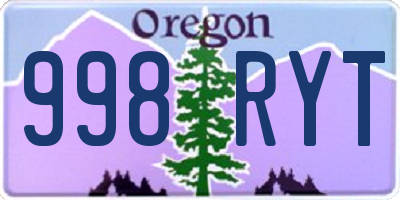 OR license plate 998RYT