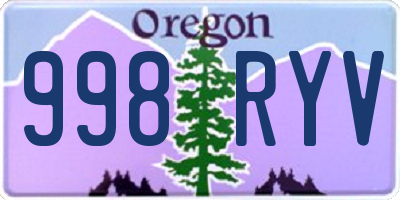 OR license plate 998RYV