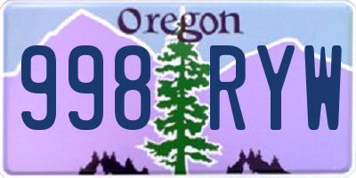 OR license plate 998RYW