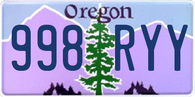 OR license plate 998RYY