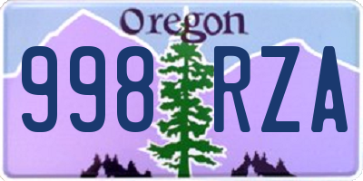 OR license plate 998RZA