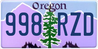 OR license plate 998RZD