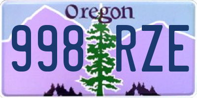 OR license plate 998RZE