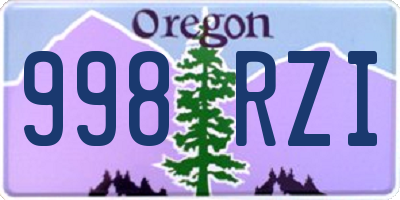 OR license plate 998RZI