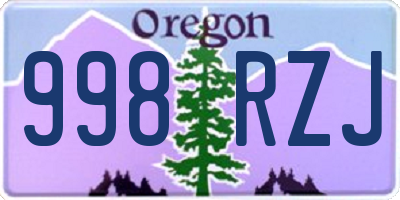 OR license plate 998RZJ