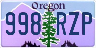 OR license plate 998RZP