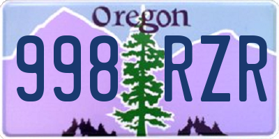 OR license plate 998RZR