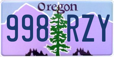 OR license plate 998RZY