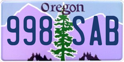 OR license plate 998SAB