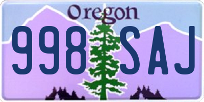 OR license plate 998SAJ