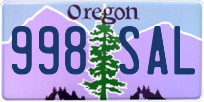 OR license plate 998SAL