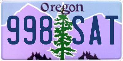 OR license plate 998SAT