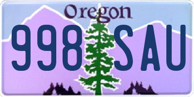 OR license plate 998SAU