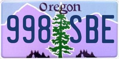 OR license plate 998SBE