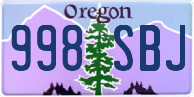 OR license plate 998SBJ