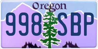 OR license plate 998SBP