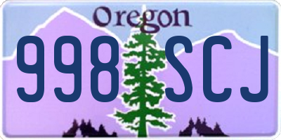 OR license plate 998SCJ